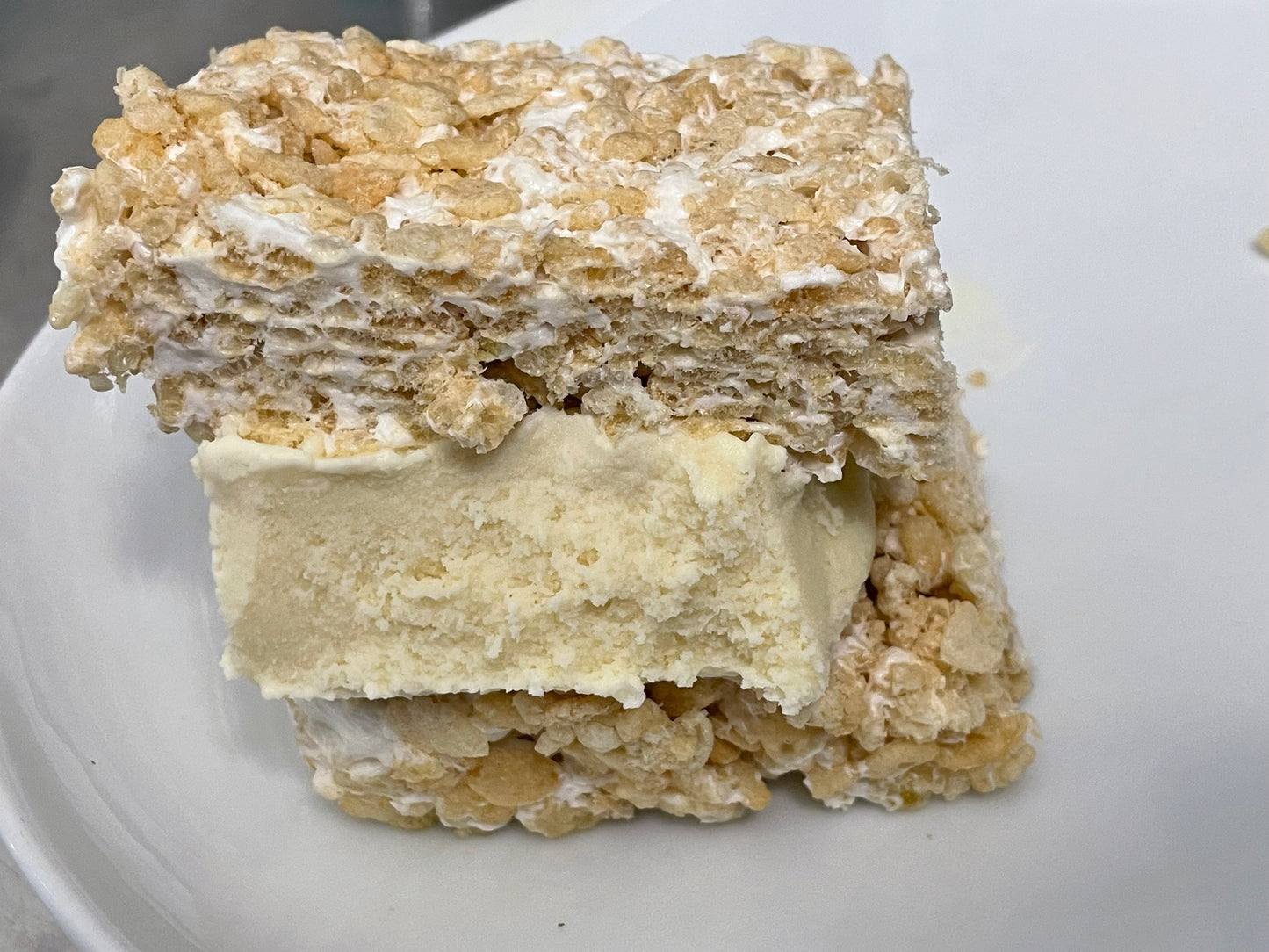 Rice Krispies ice cream sandwich